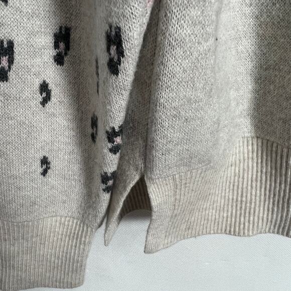 Gap Merino Extra Fine Wool Blend Animal Print Pullover Knit Sweater Size XL - Picture 10 of 11